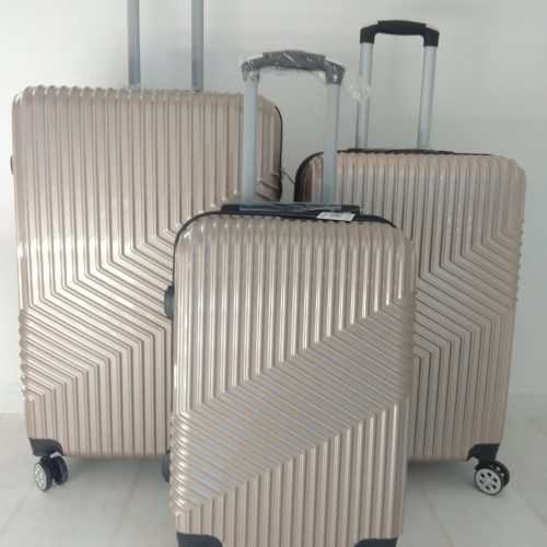 Zestaw 3 walizek lekkich ABS 3 sztuki złote